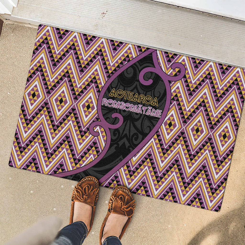 Aotearoa Atua Rongomatane Rubber Doormat God Of Cultivated Foods Koru Patterns