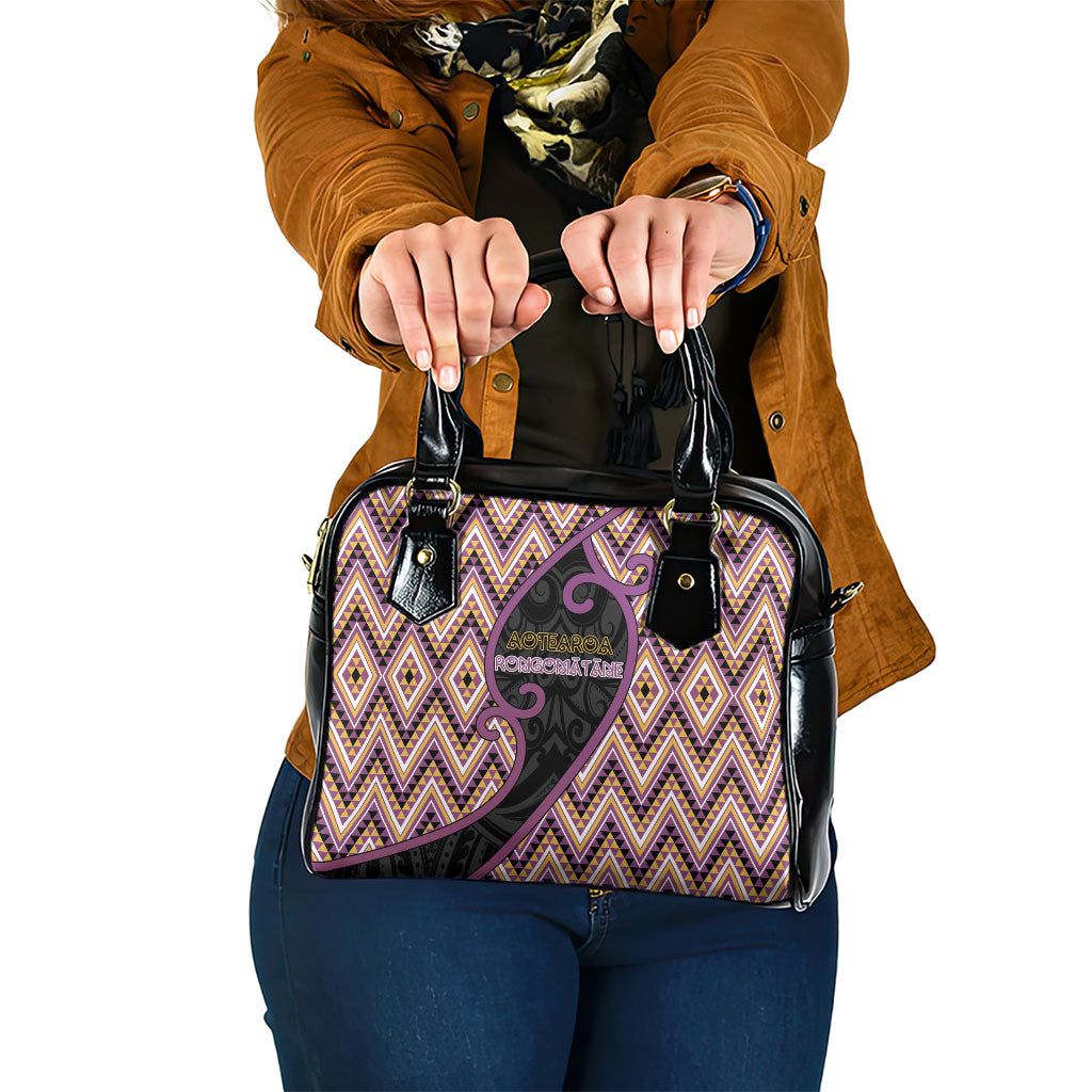 Aotearoa Atua Rongomatane Shoulder Handbag God Of Cultivated Foods Koru Patterns