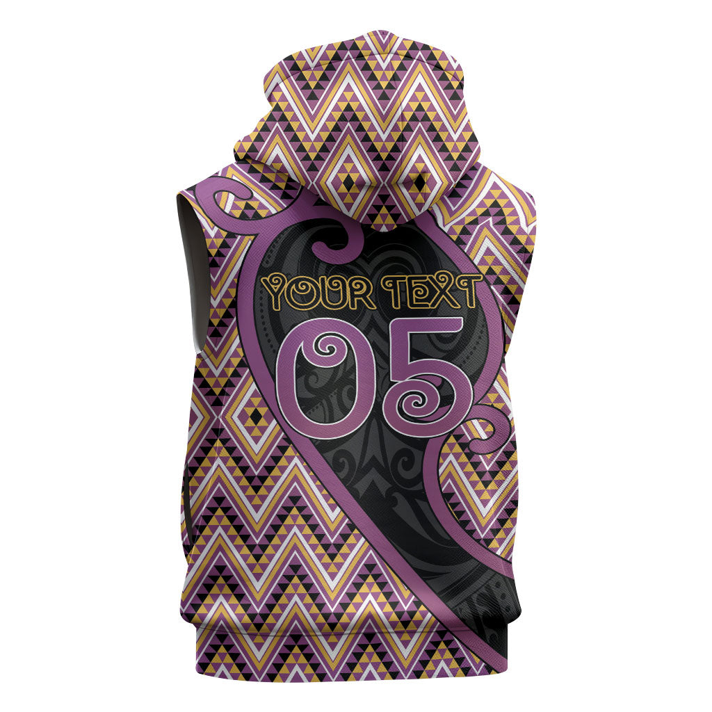 Custom Aotearoa Atua Rongomatane Sleeveless Hoodie God Of Cultivated Foods Koru Patterns