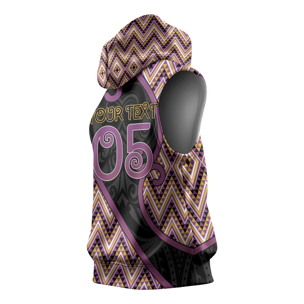 Custom Aotearoa Atua Rongomatane Sleeveless Hoodie God Of Cultivated Foods Koru Patterns