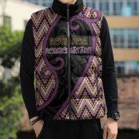 Custom Aotearoa Atua Rongomatane Sleeveless Puffer Jacket God Of Cultivated Foods Koru Patterns
