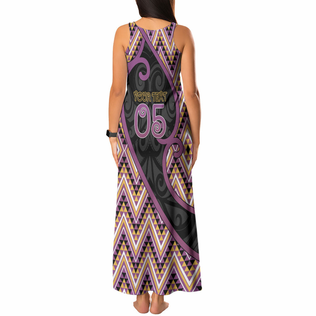 Custom Aotearoa Atua Rongomatane Tank Maxi Dress God Of Cultivated Foods Koru Patterns