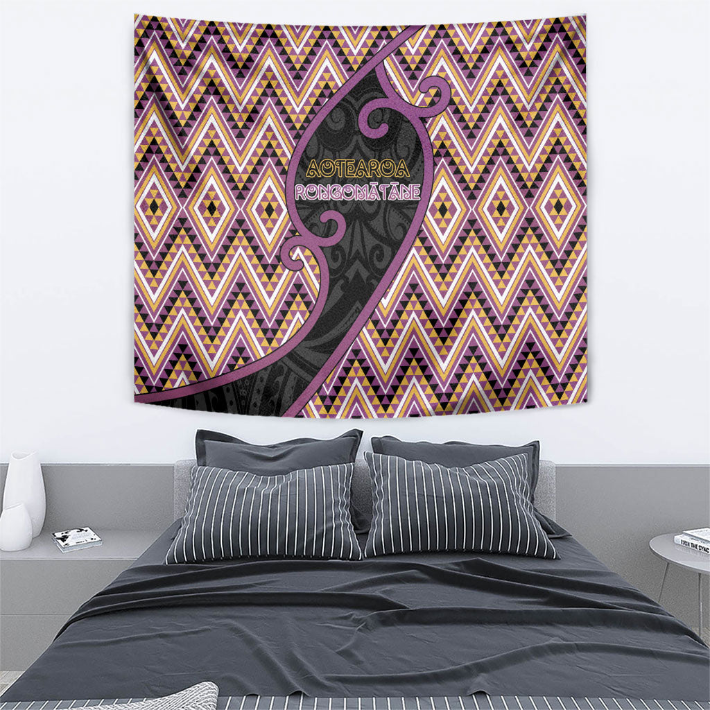 Aotearoa Atua Rongomatane Tapestry God Of Cultivated Foods Koru Patterns