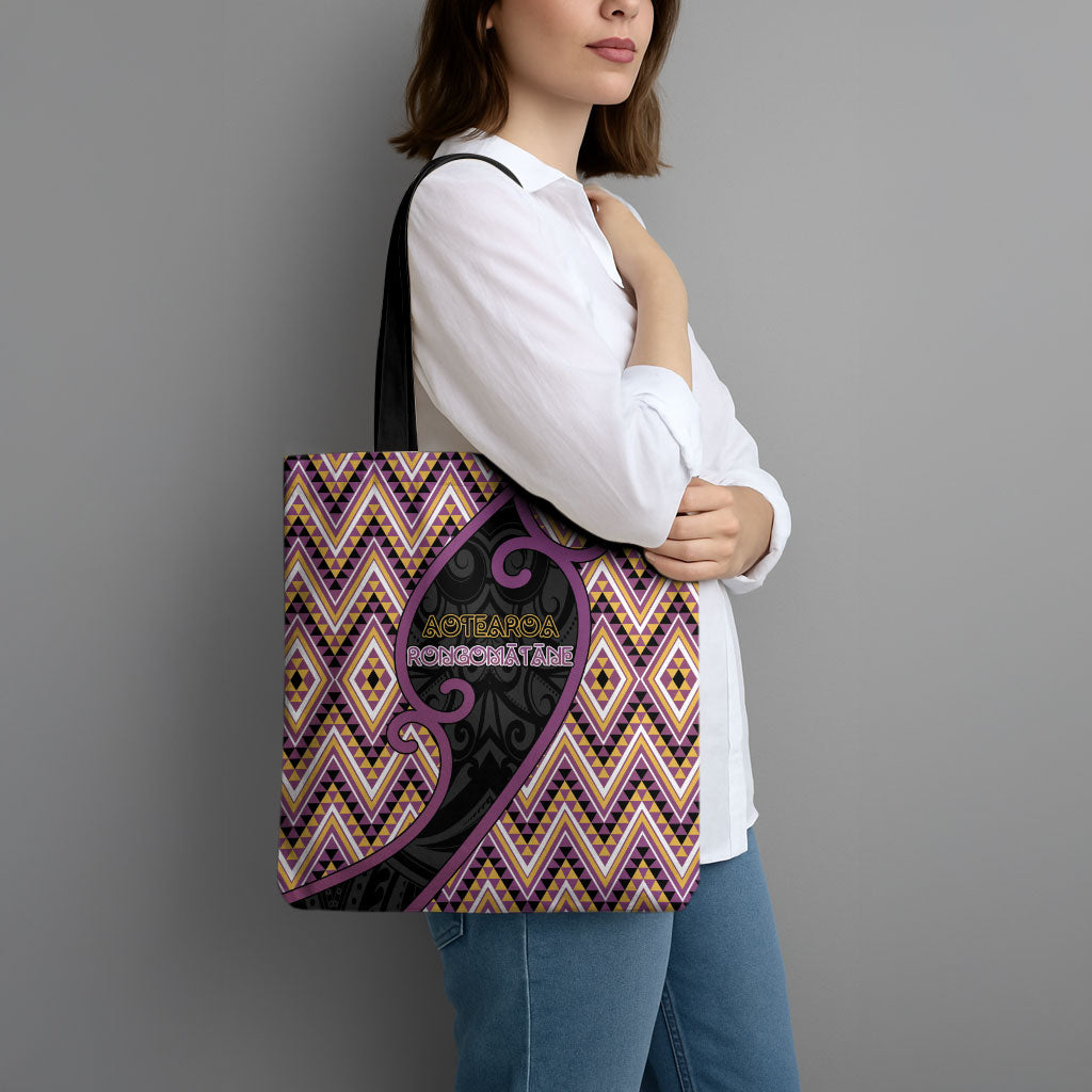 Aotearoa Atua Rongomatane Tote Bag God Of Cultivated Foods Koru Patterns