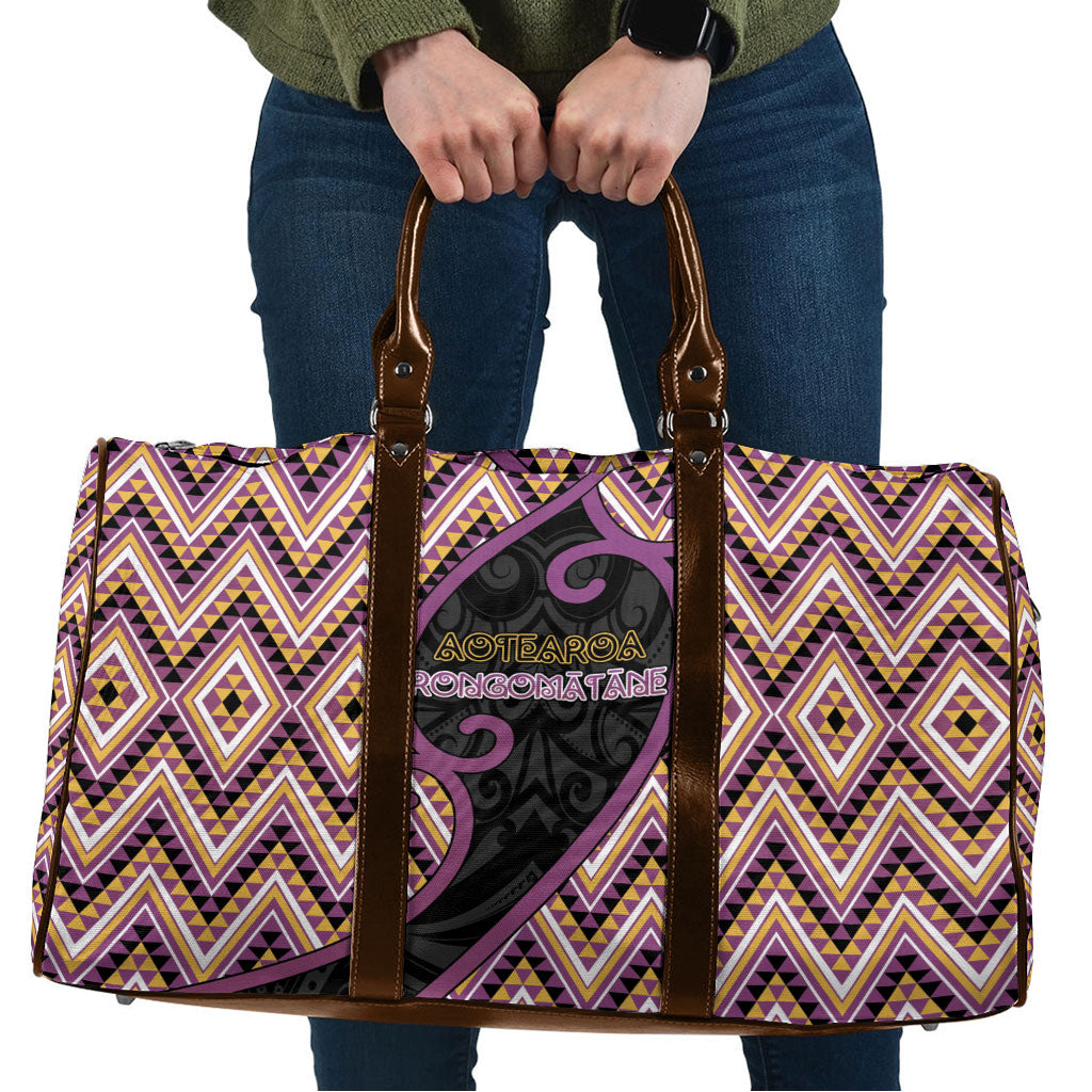 Aotearoa Atua Rongomatane Travel Bag God Of Cultivated Foods Koru Patterns