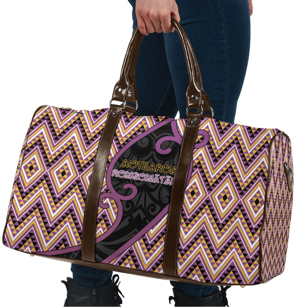Aotearoa Atua Rongomatane Travel Bag God Of Cultivated Foods Koru Patterns