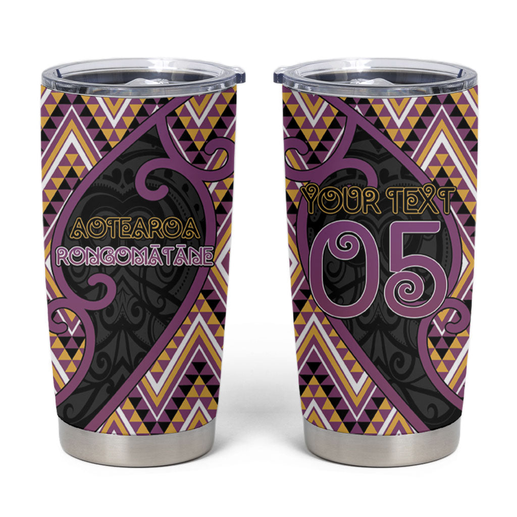 Custom Aotearoa Atua Rongomatane Tumbler Cup God Of Cultivated Foods Koru Patterns