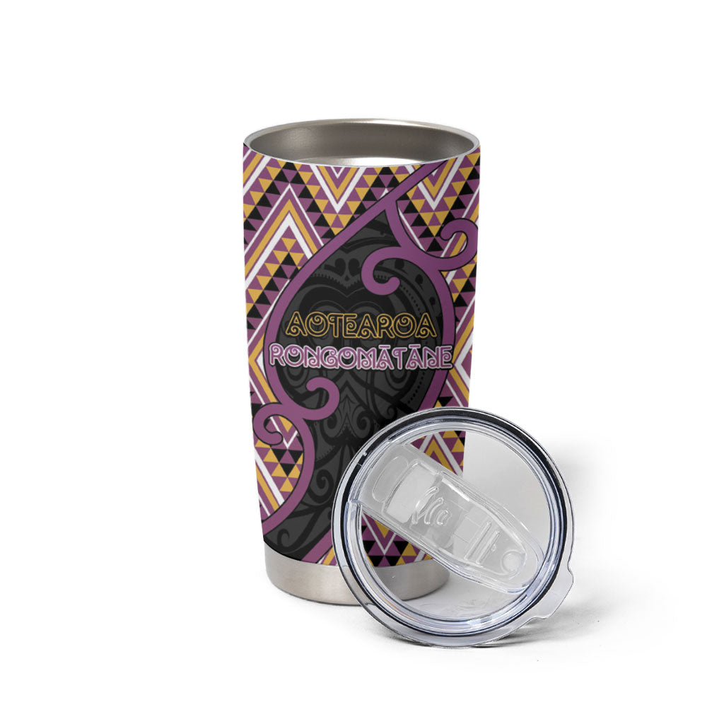 Custom Aotearoa Atua Rongomatane Tumbler Cup God Of Cultivated Foods Koru Patterns