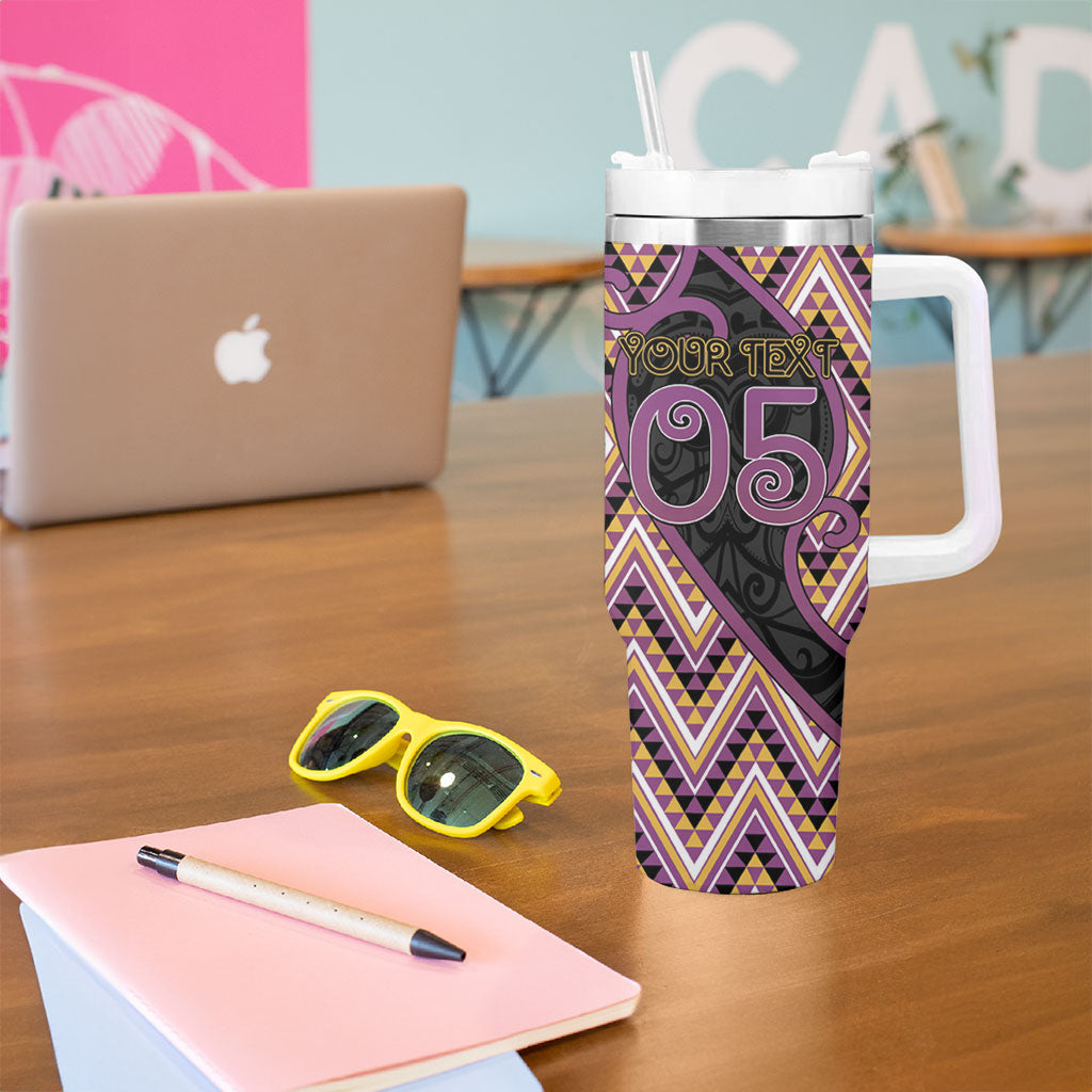 Custom Aotearoa Atua Rongomatane Tumbler With Handle God Of Cultivated Foods Koru Patterns
