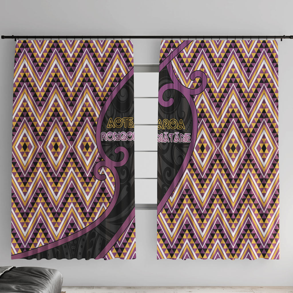 Aotearoa Atua Rongomatane Window Curtain God Of Cultivated Foods Koru Patterns