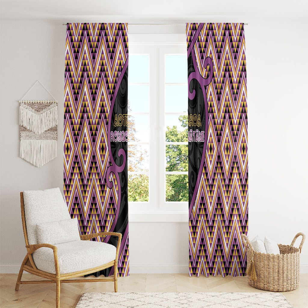 Aotearoa Atua Rongomatane Window Curtain God Of Cultivated Foods Koru Patterns