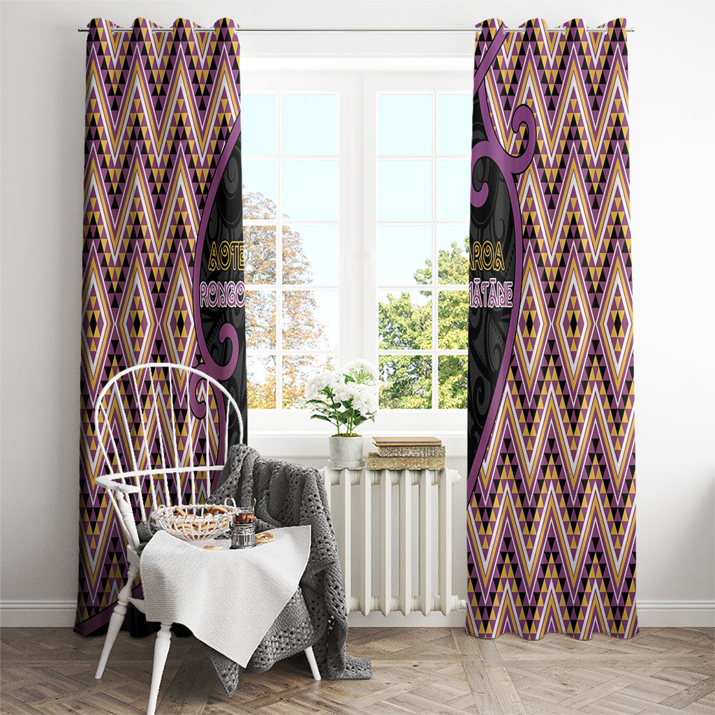 Aotearoa Atua Rongomatane Window Curtain God Of Cultivated Foods Koru Patterns