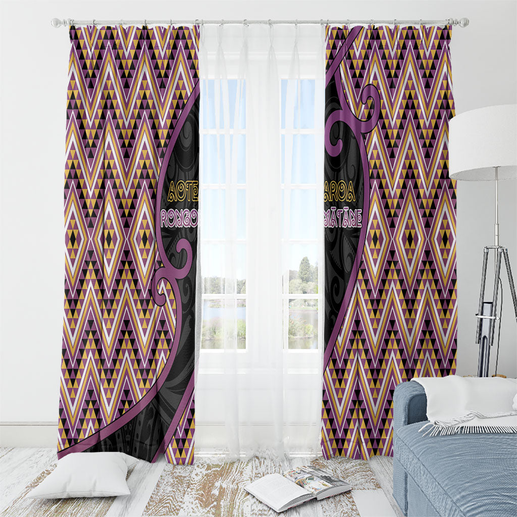 Aotearoa Atua Rongomatane Window Curtain God Of Cultivated Foods Koru Patterns