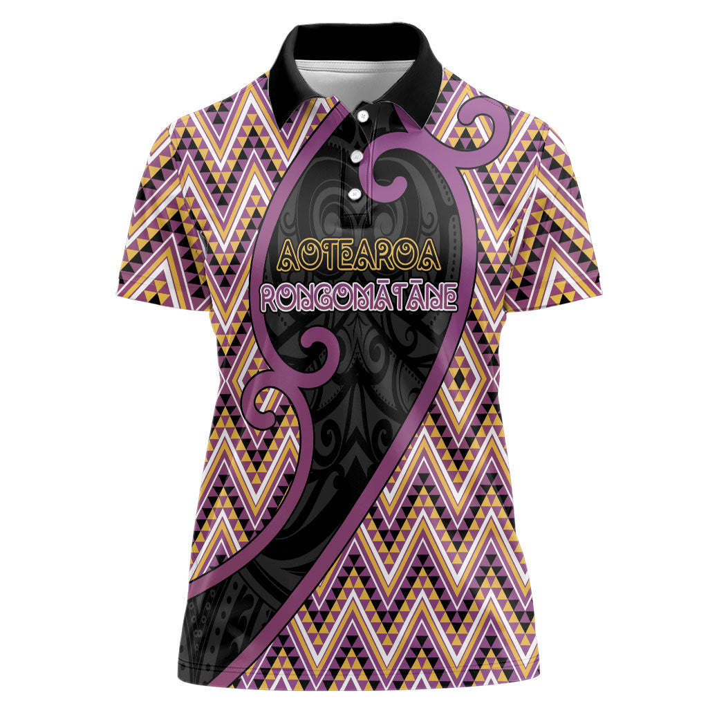 Custom Aotearoa Atua Rongomatane Women Polo Shirt God Of Cultivated Foods Koru Patterns