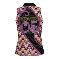 Custom Aotearoa Atua Rongomatane Women Sleeveless Polo Shirt God Of Cultivated Foods Koru Patterns