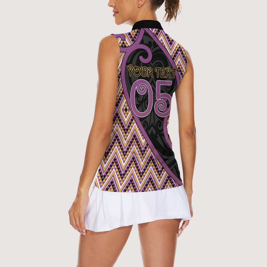 Custom Aotearoa Atua Rongomatane Women Sleeveless Polo Shirt God Of Cultivated Foods Koru Patterns