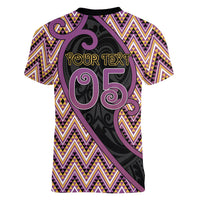 Custom Aotearoa Atua Rongomatane Women V-Neck T-Shirt God Of Cultivated Foods Koru Patterns