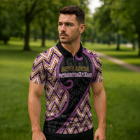 Custom Aotearoa Atua Rongomatane Zipper Polo Shirt God Of Cultivated Foods Koru Patterns