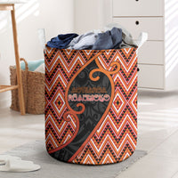 Aotearoa Atua Ruaumoko Laundry Basket God Of Volcanoes Koru Patterns
