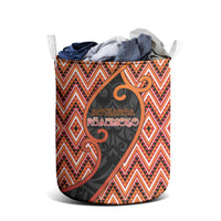 Aotearoa Atua Ruaumoko Laundry Basket God Of Volcanoes Koru Patterns
