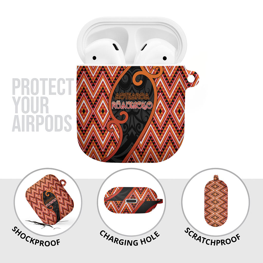 Aotearoa Atua Ruaumoko AirPods Case God Of Volcanoes Koru Patterns