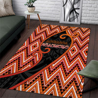 Aotearoa Atua Ruaumoko Area Rug God Of Volcanoes Koru Patterns