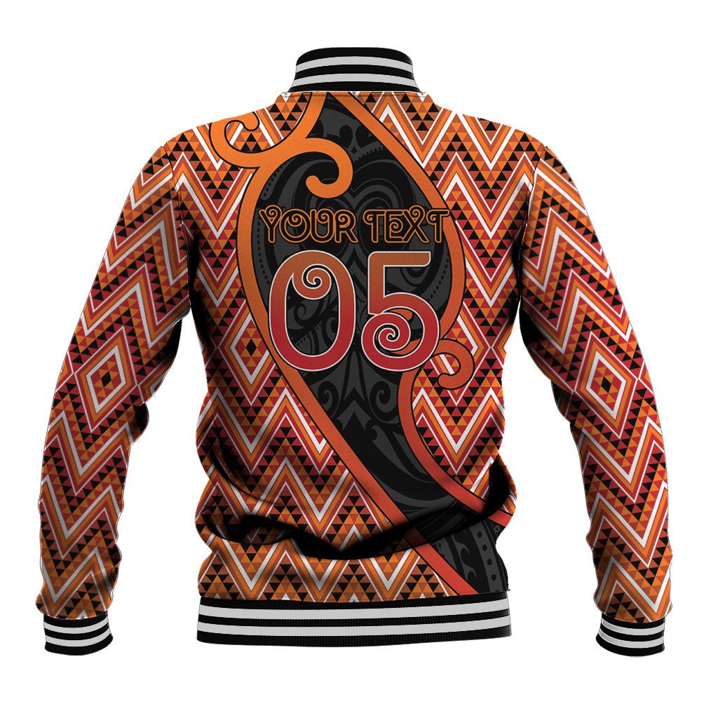 Custom Aotearoa Atua Ruaumoko Baseball Jacket God Of Volcanoes Koru Patterns