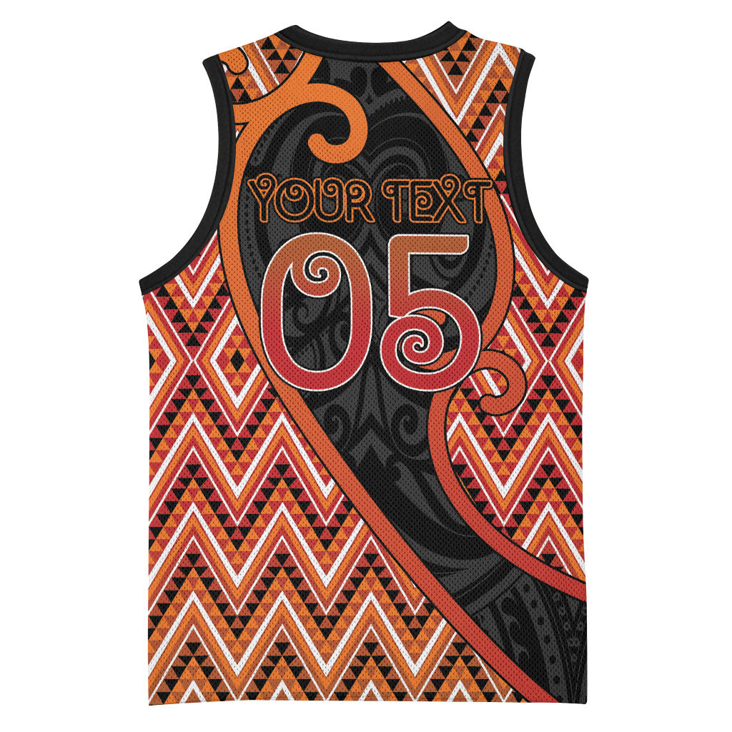 Custom Aotearoa Atua Ruaumoko Basketball Jersey God Of Volcanoes Koru Patterns