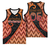 Custom Aotearoa Atua Ruaumoko Basketball Jersey God Of Volcanoes Koru Patterns