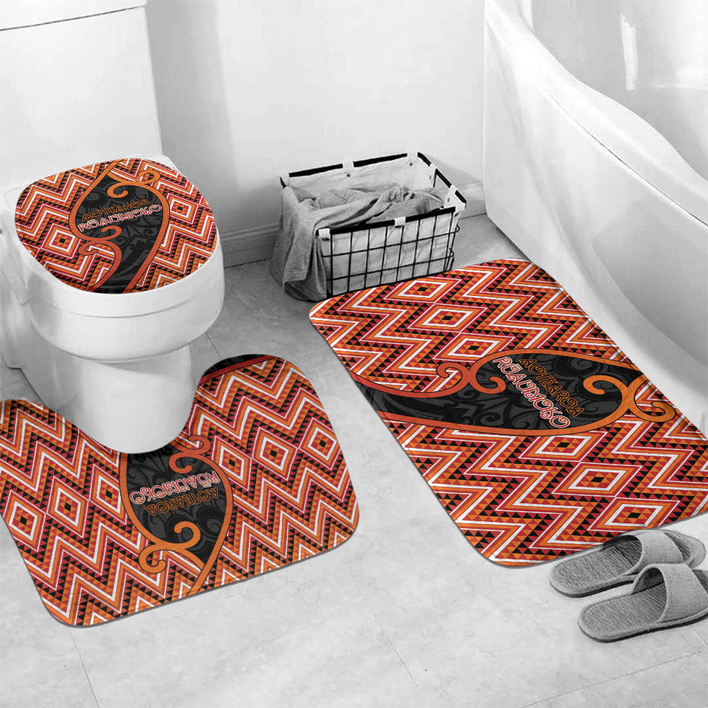 Aotearoa Atua Ruaumoko Bathroom Set God Of Volcanoes Koru Patterns