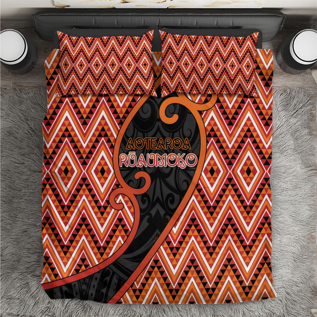 Aotearoa Atua Ruaumoko Bedding Set God Of Volcanoes Koru Patterns