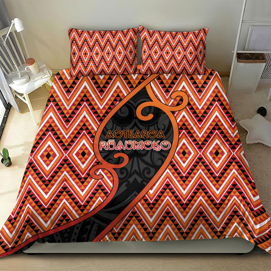 Aotearoa Atua Ruaumoko Bedding Set God Of Volcanoes Koru Patterns