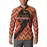 Custom Aotearoa Atua Ruaumoko Button Sweatshirt God Of Volcanoes Koru Patterns
