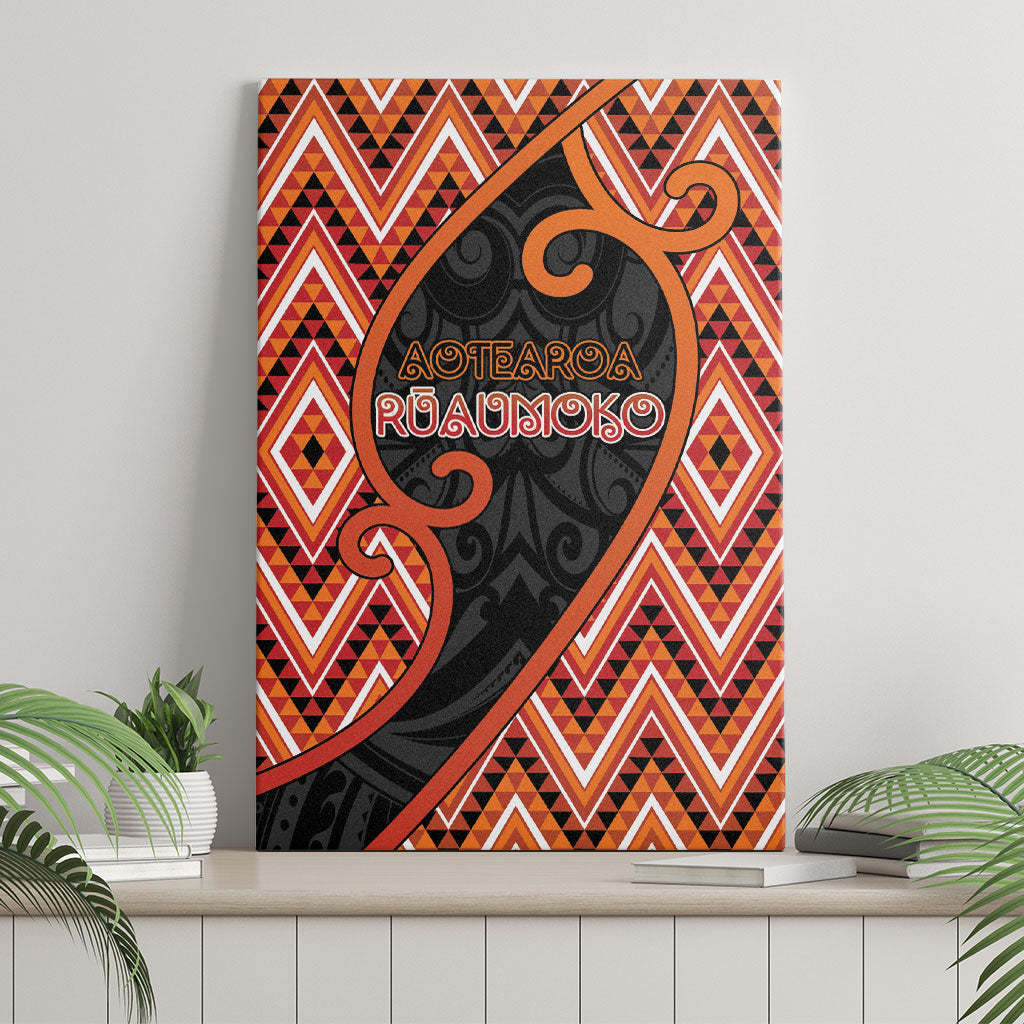 Aotearoa Atua Ruaumoko Canvas Wall Art God Of Volcanoes Koru Patterns