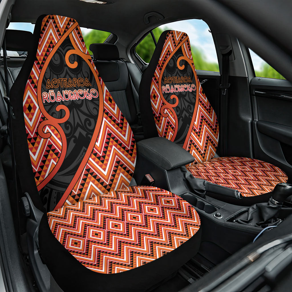 Aotearoa Atua Ruaumoko Car Seat Cover God Of Volcanoes Koru Patterns