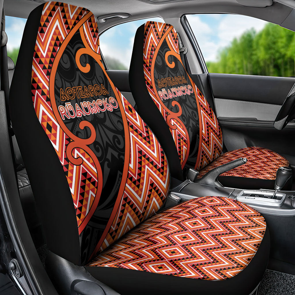 Aotearoa Atua Ruaumoko Car Seat Cover God Of Volcanoes Koru Patterns