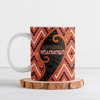 Custom Aotearoa Atua Ruaumoko Ceramic Mug God Of Volcanoes Koru Patterns