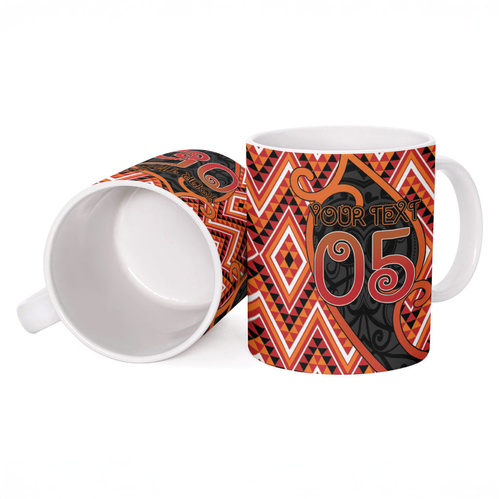 Custom Aotearoa Atua Ruaumoko Ceramic Mug God Of Volcanoes Koru Patterns