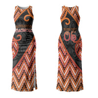 Custom Aotearoa Atua Ruaumoko Couples Matching Tank Maxi Dress and Hawaiian Shirt God Of Volcanoes Koru Patterns