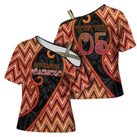 Custom Aotearoa Atua Ruaumoko Cross Shoulder Shirt God Of Volcanoes Koru Patterns