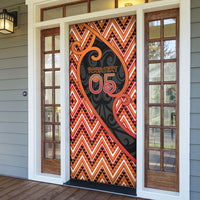 Custom Aotearoa Atua Ruaumoko Door Cover God Of Volcanoes Koru Patterns