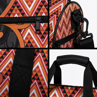 Aotearoa Atua Ruaumoko Duffle Bag God Of Volcanoes Koru Patterns