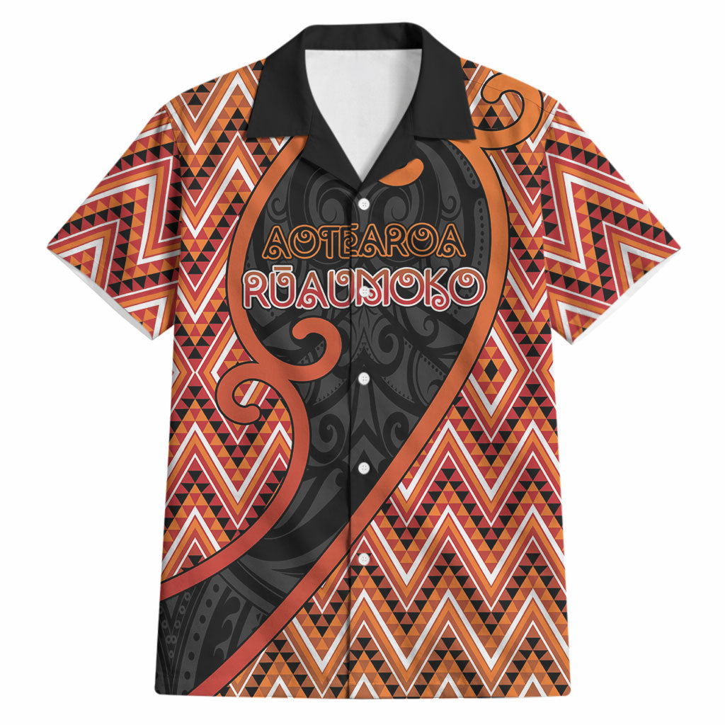 Custom Aotearoa Atua Ruaumoko Hawaiian Shirt God Of Volcanoes Koru Patterns