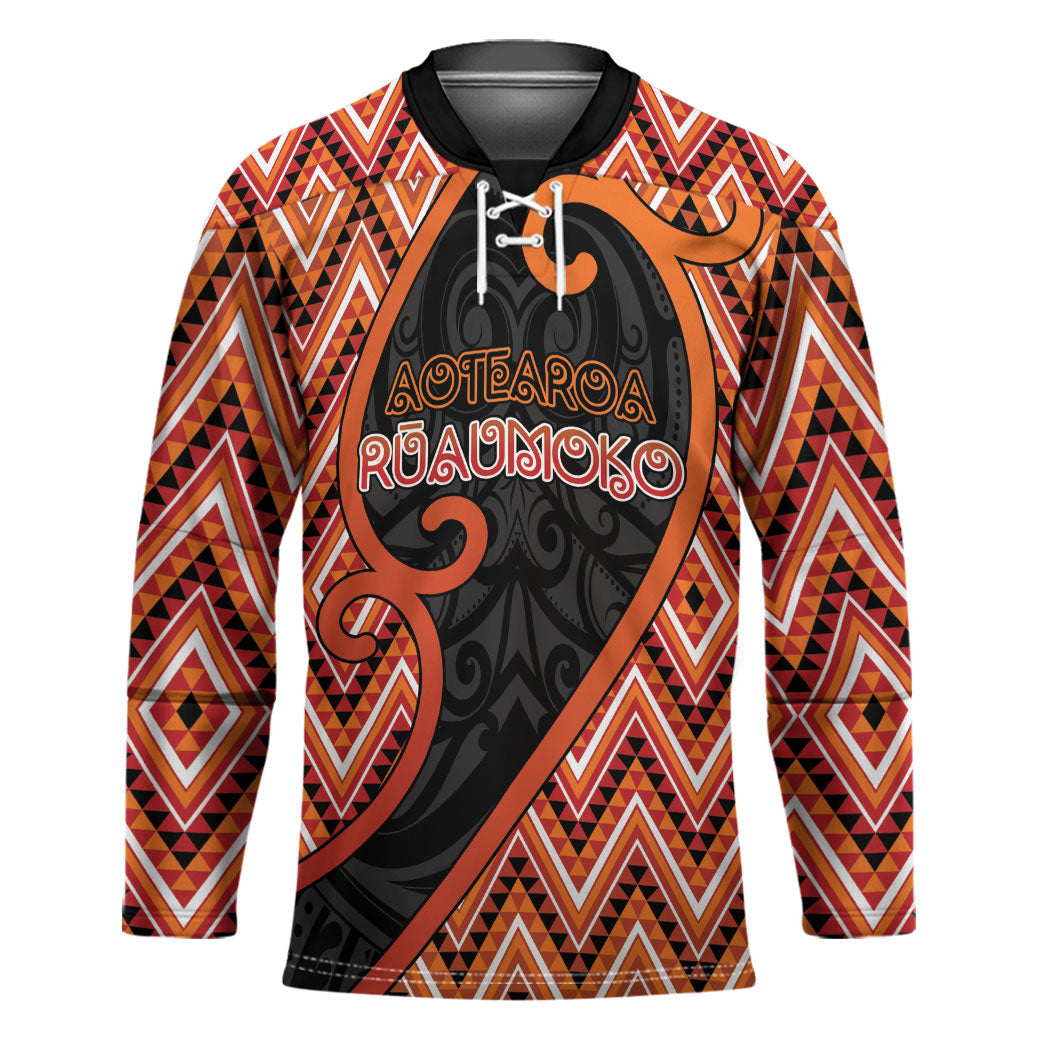 Custom Aotearoa Atua Ruaumoko Hockey Jersey God Of Volcanoes Koru Patterns