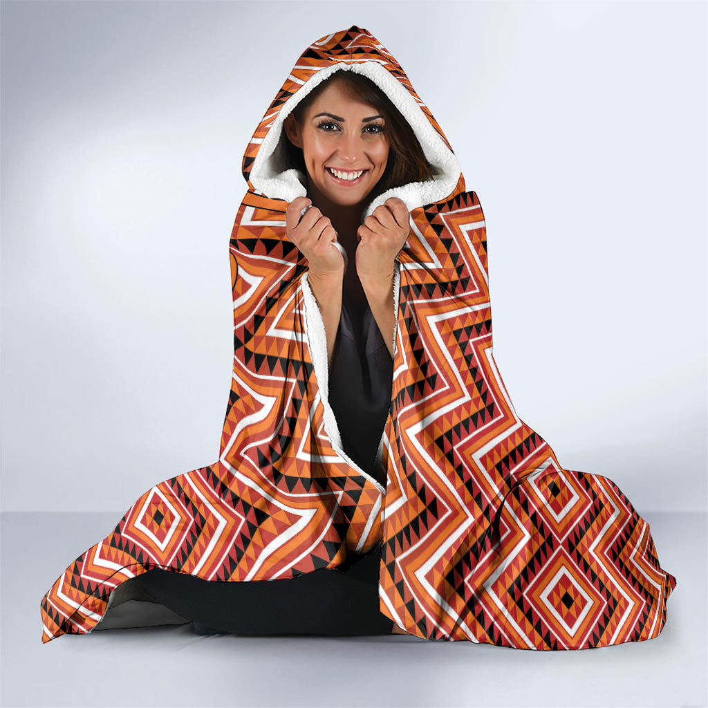 Aotearoa Atua Ruaumoko Hooded Blanket God Of Volcanoes Koru Patterns
