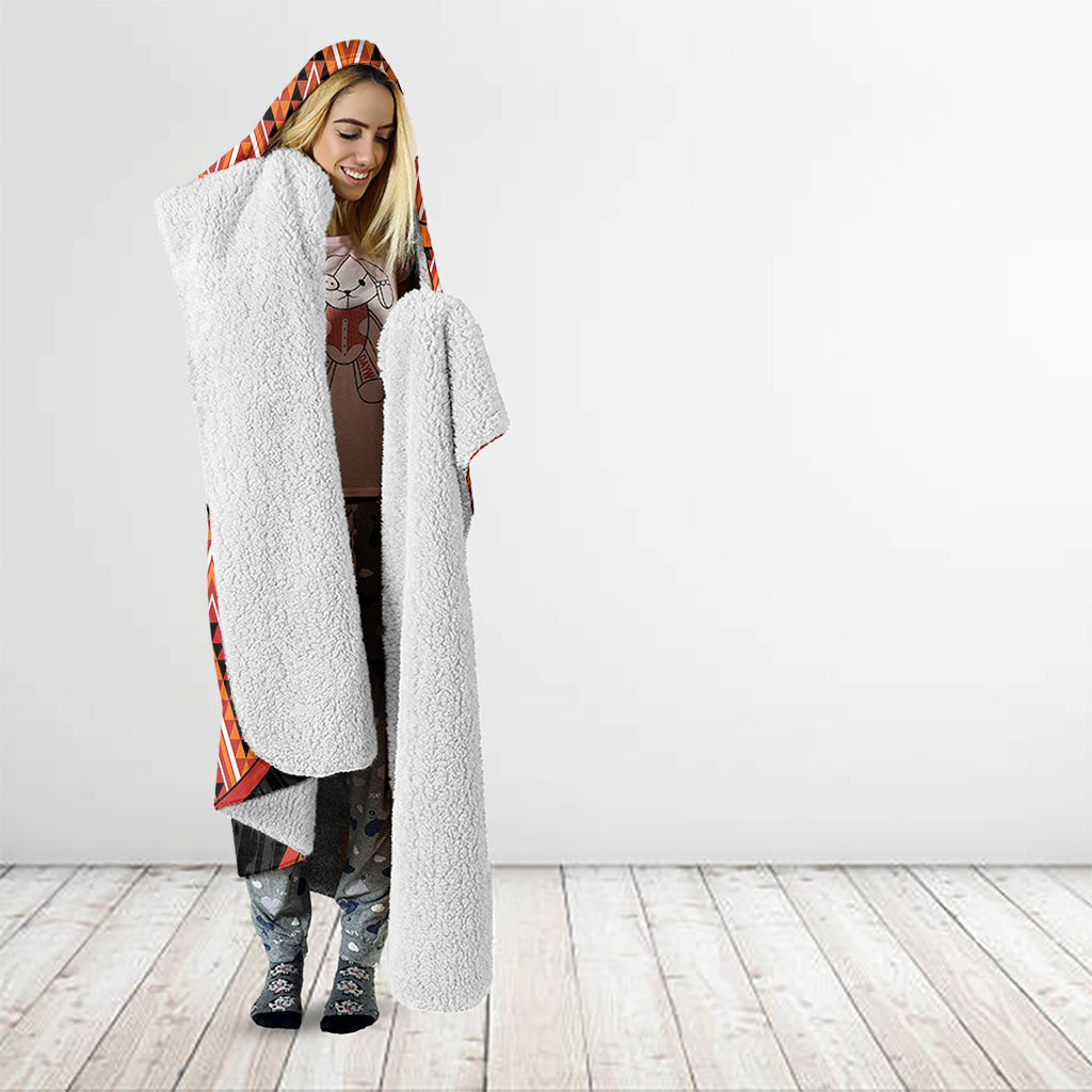 Aotearoa Atua Ruaumoko Hooded Blanket God Of Volcanoes Koru Patterns