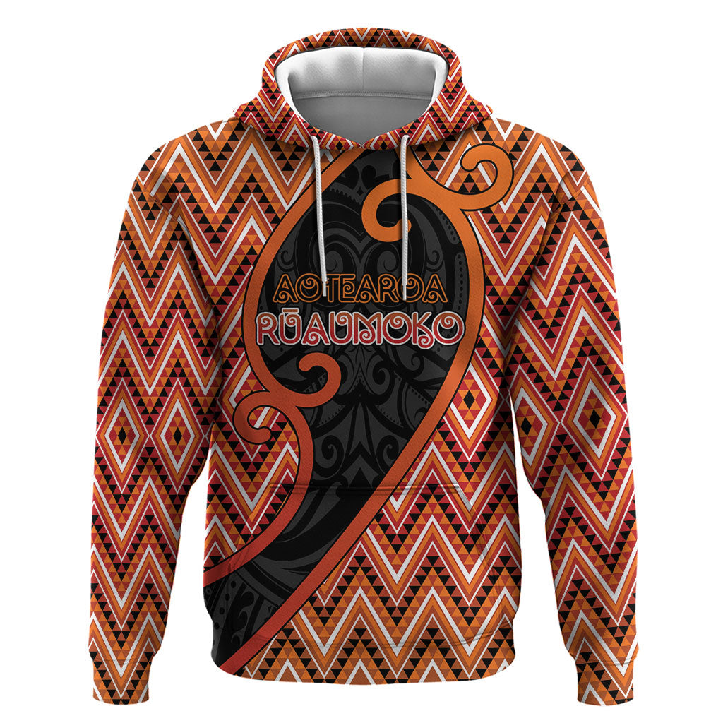 Custom Aotearoa Atua Ruaumoko Hoodie God Of Volcanoes Koru Patterns