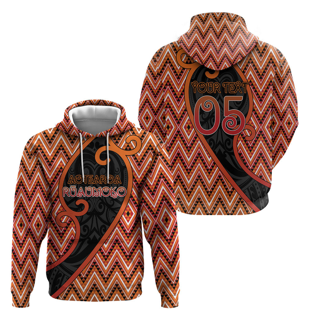 Custom Aotearoa Atua Ruaumoko Hoodie God Of Volcanoes Koru Patterns