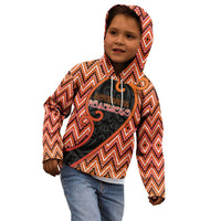 Custom Aotearoa Atua Ruaumoko Kid Hoodie God Of Volcanoes Koru Patterns