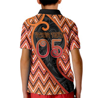 Custom Aotearoa Atua Ruaumoko Kid Polo Shirt God Of Volcanoes Koru Patterns